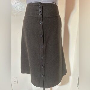Banana Republic Wool Blend Button-Front A-Line Skirt | Size 8